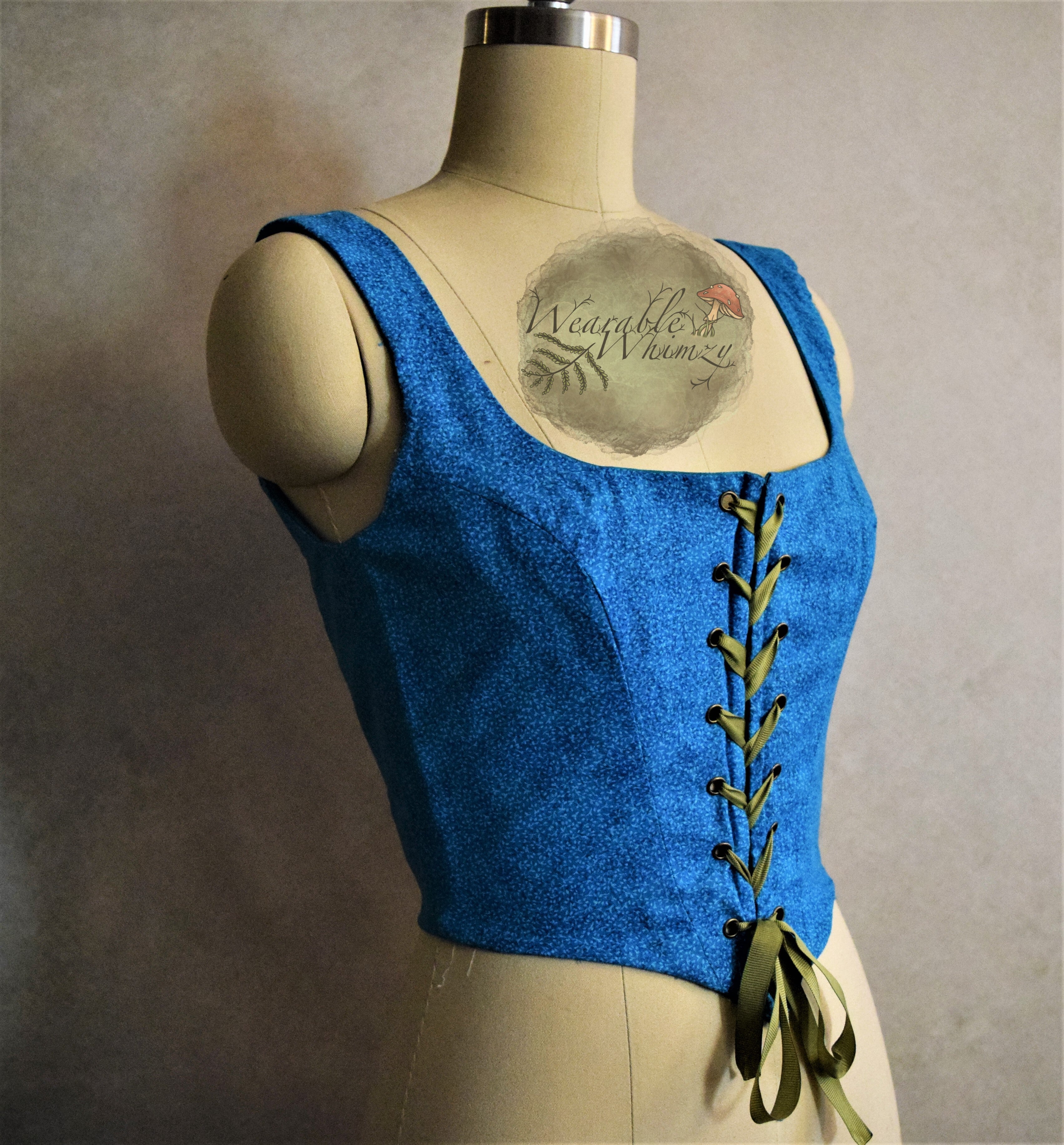 READY TO SHIP Aqua Leaf Medieval Corset 32 Bust 24.5 Waist – Wearable  Whimzy